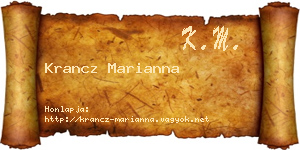 Krancz Marianna névjegykártya